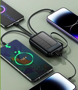 Produit le plus vendu 2024 Banque d'alimentation solaire haute capacité 10000mah Banque d'alimentation solaire <span class=keywords><strong>20000mah</strong></span> Intégré 4 câbles avec lumière LED - Product Image 5