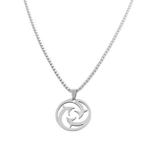 Collier pendentif flèche creuse en acier inoxydable pour homme, style géométrique rétro 120148 - Product Image 3