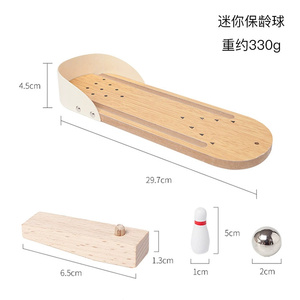 Mini <span class=keywords><strong>Bowling</strong></span> gioco da tavolo educativo giocattolo in legno per il tempo libero - Product Image 5