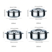Ensemble de 4 casseroles isothermes à double paroi en acier inoxydable Lily, compatibles lave-vaisselle, légères, pour la maison et la restauration