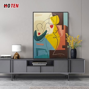 Cuadro Decorativo <span class=keywords><strong>de</strong></span> Pared con Retrato y Figura Abstracta al Óleo Pintado a Mano por Picasso sobre Lienzo - Product Image 2