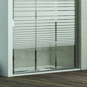 Kamalu KP3000 Cabina Doccia Moderna 115cm Porta in Vetro Serigrafato Altezza 180cm Piatto Rettangolare Impermeabile in Alluminio per Bagno - Product Image 6