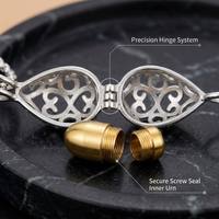 Collier urne funéraire pour animaux de compagnie en acier inoxydable, forme goutte d'eau, avec médaillon filigrané, capsule interne amovible, fermeture à vis, 6 options de couleur, commémoratif