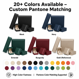 Hot Selling Custom Pu <strong>Leather</strong> <strong>Jewelry</strong> Packaging Moq 100 Pieces for Hot Stamping Logo <strong>Jewelry</strong> <strong>Box</strong> Ready to Ship Stock - Product Image 6