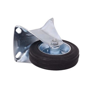 Roulettes industrielles noires résistantes à l'usure de 8 pouces avec noyau en fer, roues en caoutchouc massif 200 * 50 - Product Image 6
