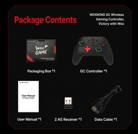 WOOKING GC Wireless Gamepad Hall Joystick Pencahayaan RGB Getaran Ganda Sensor Gerak Tri-Mode 2.4G Nirkabel/Berkabel Kompatibel