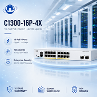 Commutateur Géré Fanless pour Bureau et PME, 16 Ports Gigabit PoE+ 120W, 4x10G SFP+, 10G Uplink, Modèle Catalyst C1300-16P-4X, Neuf