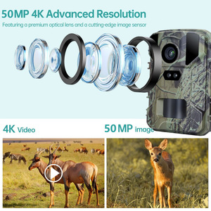 Mini caméra de chasse 50MP 4K IP65 étanche avec vision nocturne pour la chasse en plein air - Product Image 4