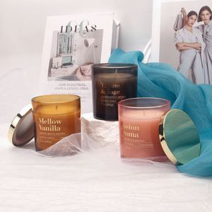 Bougie parfumée Mellow Vanilla Thyme & Sage Boston Aroma dans un bocal en verre, faite à la main en cire de soja, aromathérapie, décoration d'intérieur, style minimaliste - Product Image 1