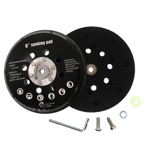 Plaque de support de ponçage noire de 6 pouces à 17 trous avec fixation auto-agrippante, <span class=keywords><strong>disque</strong></span> de ponçage sous vide de remplacement pour outils abrasifs et polissage - Product Image 1