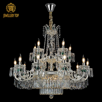 Bijouterie Nordic Home Lustre décoratif en cristal de luxe à double couche suspendu en laiton