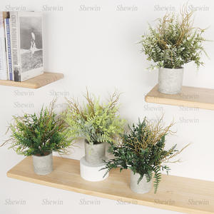 Plante artificielle en pot, modèle en pulpe de plastique cylindrique, décoration d'intérieur, hauteur 20 cm, diamètre 15 cm - Product Image 4