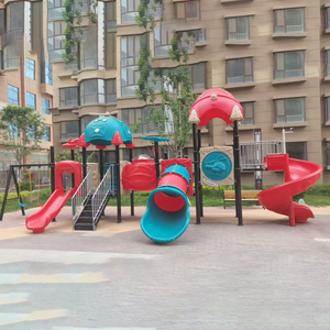 <span class=keywords><strong>Parc</strong></span> d'aventure pour enfants avec plusieurs toboggans, équipement de terrain de jeu extérieur pour la maison, le jardin et la maternelle - Product Image 6