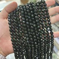 Perles de pierre de grès verte facettées, perles de cristal rondes lisses et scintillantes, pierres précieuses de guérison, 8mm 10mm 12mm pour la fabrication de bijoux