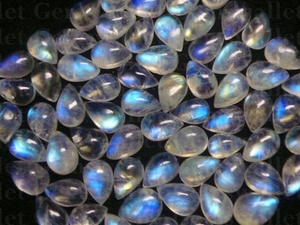 Lot de cabochons en pierre de lune arc-en-ciel en forme de poire 4x6mm, pierres précieuses en vrac pour la fabrication de bijoux artisanaux, pierres de qualité supérieure pour sertissage clos - Product Image 2