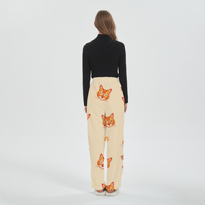 Fabbrica <span class=keywords><strong>gatto</strong></span> cartone animato più pantaloni del <span class=keywords><strong>pigiama</strong></span> in pile spesso per le donne bambini autunno inverno flanella casa indossare pantaloni - Product Image 6
