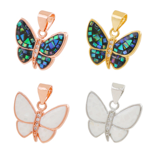 Beau papillon foncé pierre précieuse émail luxe Hip Hop collier breloques et pendentifs bijoux pour femmes - Product Image 1