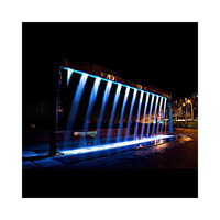 Fontaine numérique extérieure à rideau d'eau avec cascade de pluie - Fontaine lumineuse en acier inoxydable pour jeux aquatiques