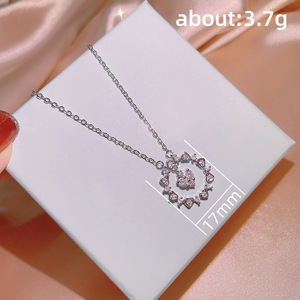 Collana con Ciondolo Geometrico a Cuore Mary Classico per Donne, Gioielli di Moda in Stile Europeo e Americano - Product Image 5
