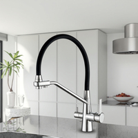 Robinet de cuisine commercial monotrou à montage sur plan, à poignée unique, eau chaude et froide, avec douchette extractible et conception à ressort – Offre Spéciale