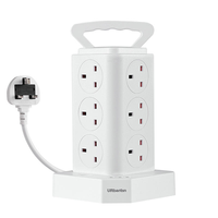 Multiprise universelle à colonne avec 12 prises AC et 3 ports USB (2 USB-C) avec protection contre les surtensions – Vente Flash