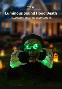 ของตกแต่งฮาโลวีนรูปยมทูต ซอมบี้ หัวกะโหลก เรืองแสง สำหรับเสียบปลั๊กไฟ ใช้ตกแต่งบ้านผีสิง ห้องลับ สนามหญ้า หรือกลางแจ้ง สร้างบรรยากาศน่ากลัว - Product Image 2