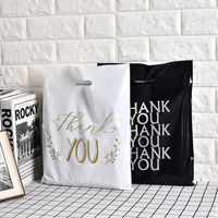 Sacs d'emballage en plastique pliables roses avec logo personnalisé imprimé, poignée découpée, pour boutiques et commerces de détail