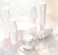 Flacon pompe airless carré et rond double couche 15ML 30ML 50ML en plastique ABS+AS+PP pour emballage de soins de la peau