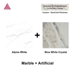 Pack de marbre cristallin bleu et blanc à prix réduit pour tables de salles de réunion et surfaces de cloisons pour espaces de coworking - Product Image 1