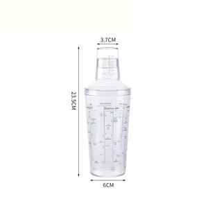 Barre de tasse <span class=keywords><strong>Boston</strong></span> à trois étages Durable réutilisable moderne Cocktail Shaker en plastique Schick Cup avec échelle pour secouer le thé au lait - Product Image 5