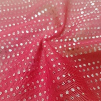 Tissu élégant de tulle de maille de polyester d'artisanat avec le produit élégant de tissu de dentelle d'estampage de sequin
