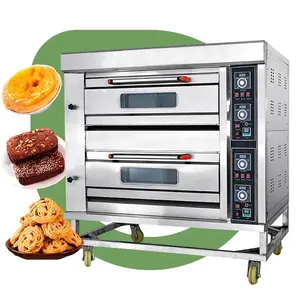2 4 Layer Tray Double Wall Doble Listrik Pizza Indoor Bakery Double Deck Gas Oven of Price for Top Sale