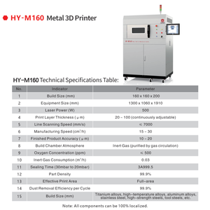 Imprimante 3D industrielle en acier inoxydable HY-M160, connectivité USB/WiFi, laser haute puissance, composants métalliques rapides et précis, système d'exploitation Windows - Product Image 6