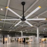 Ventilateur de plafond industriel axial HVLS PMSM de 3,5 m, ultra silencieux, 6 pales, double roulement à billes, 90 tr/min, 110 V/220 V/380 V, blanc, pour entrepôt