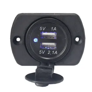 12V/24V 2.1A 1A Salida impermeable doble USB Cambiador Accesorio Toma de corriente 24 voltios cargador de coche