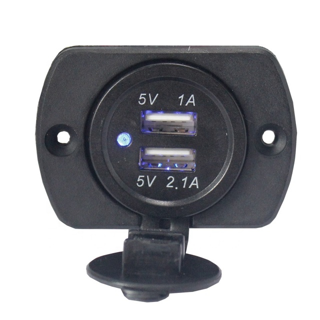 12v/24v 2.1A 1A Output Waterproof Double USB Changer Accessory Power Socket 24 Volt Car Charger
