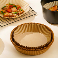 Papier sulfurisé en silicone enduit résistant aux hautes températures pour friteuse à air, antiadhésif et anti-graisse, accessoire de cuisine