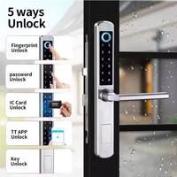 Serrure intelligente Tuya Smart TTlock Slim en aluminium pour porte coulissante, résistante à l'eau