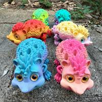 Vashine Portalápices Divertido de Erizo Impreso en 3D, Adorno de Escritorio, Material PLA, Juguetes Seguros para Niños, Portalápices de Animales Impreso en 3D