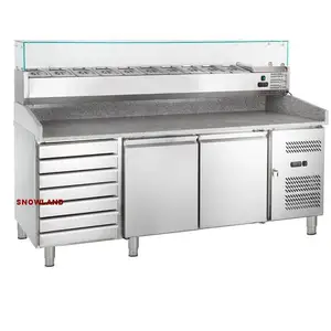 New Model Stainless Steel Commercial Food Prep Preparation Counter Table Refrigerator Pizza Prep Fridge