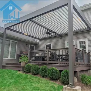 Sun Shade Aluminium Pergola Canopy Garten Pergola Markise Mit LED-Leuchten