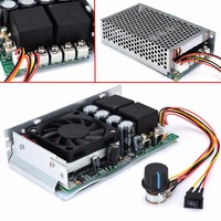 Sikat DC pengontrol kecepatan Motor, modul pengontrol kecepatan Motor dapat diprogram reversibel kontrol PWM 10-50V 100A 3000W 145x80x40mm