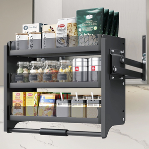 Armario de cocina HNOSS, armario de pared de almacenamiento eléctrico desplegable, cesta de gabinete superior de Metal, estante de especias extraíble - Product Image 2