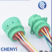 Grüner 9-Pin Auto Wasserdichter Steckverbinder Diagnosewerkzeug Runder Kabelbaum-Stecker HD16-9-1939S-P080 HD10-9-1939P-P080