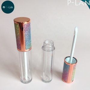 P-Lan品牌库存美人鱼彩虹闪光粉色紫色珍珠顶部金属6毫升唇彩管带魔杖 - Product Image 6