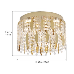 ヨーロッパの金色のクリスタル葉の天井照明 モダンSAAプラフォニエ ホテル・アパートメント用 - Product Image 2