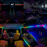 Kit d'éclairage d'ambiance universel pour l'intérieur de la voiture, 22 en 1, 64 couleurs, symphonie dynamique, éclairage LED, avec commande par application sans fil