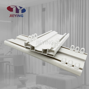 ג'יאיינג לבן מסלול וילון PVC תקרה כפולה מסילת וילון פלסטיק מוטות וילון לחלונות החדר - Product Image 5