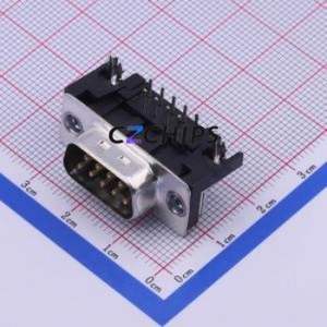 DT10121-H4W2-4F D-Sub/VGA Connector Bent Lead Through Hole Connector Standard D-Sub Male 9P Right Angle Insert - Product Image 2