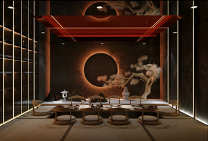 Diseño de Interiores de Restaurante Japonés de Lujo y Equipamiento Personalizado para Barra de Sushi, Solución de Muebles Modernos Estilo Wabi Sabi Izakaya - Product Image 4